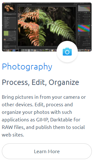 Bring pictures in from your camera or other devices. Edit, process and